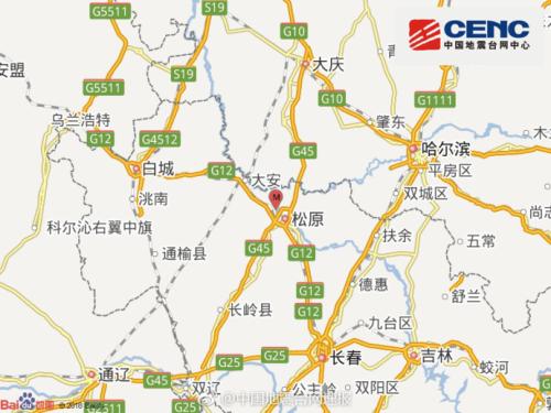 吉林松原市宁江区发生5.7级地震 震源深度13千米