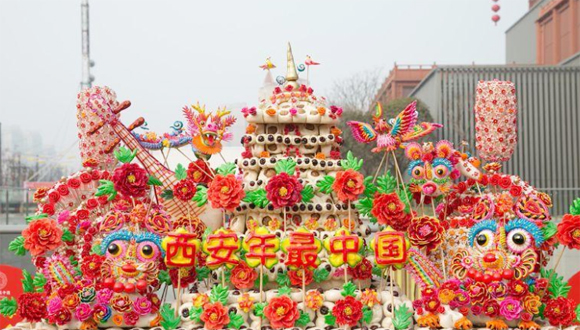 高2.19米有十余層！西安“高級(jí)定制”花饃不一般