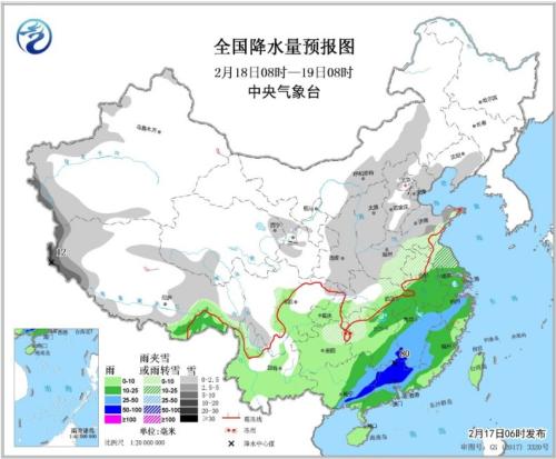 未來兩天華南有強(qiáng)降雨過程 北方大部地區(qū)或迎降雪