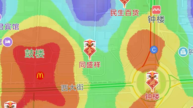 熱力圖看西安元宵節(jié)哪里人最多 你昨晚堵哪了？