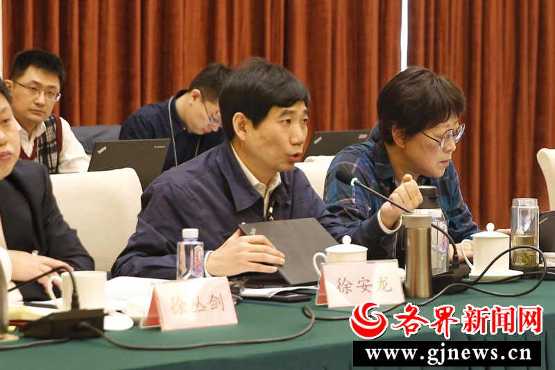 3月5日下午，徐安龙委员（左一）在医疗卫生界别小组讨论时发言。
