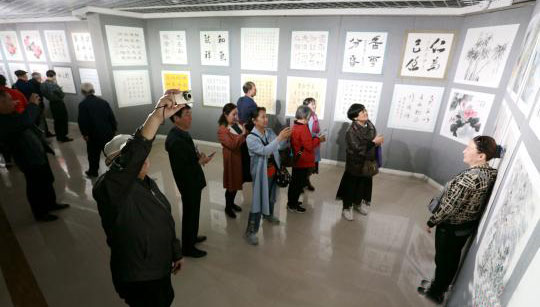第十二届海峡两岸名家书画展在西安举行