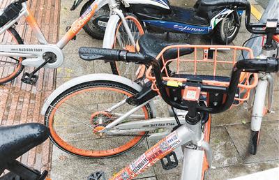 共享单车遭“牛皮癣”侵袭 变成流动广告车