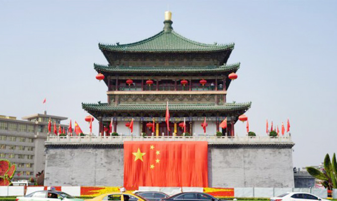 西安：迎国庆 气氛浓