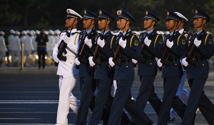 参加国庆阅兵的全体受阅官兵集结完毕