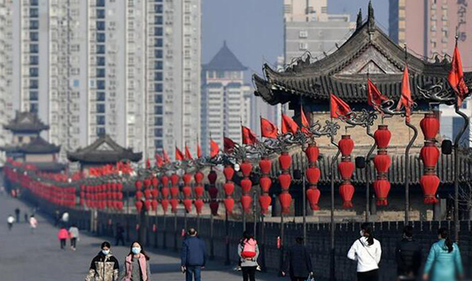 西安城墙景区有序开放