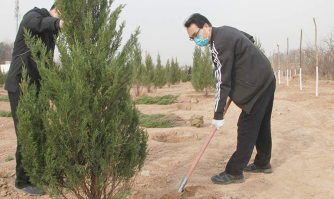 依法尽责植树 共享绿水青山 省林业局干部职工开展义务植树活动