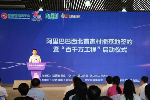 阿里巴巴西北首家村播基地在武功縣授牌暨“百千萬工程”啟動