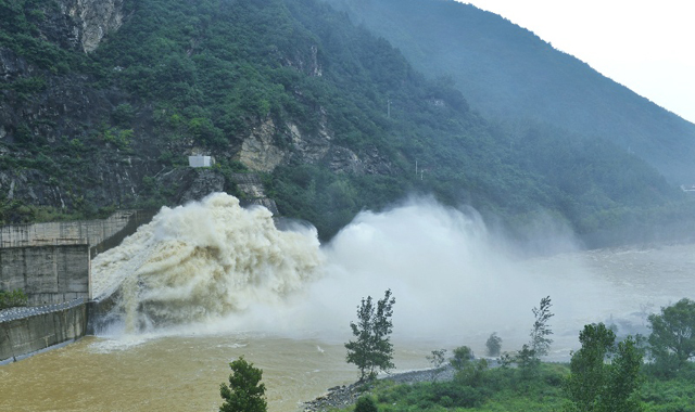 黑河金盆水库年内第四次开闸泄洪