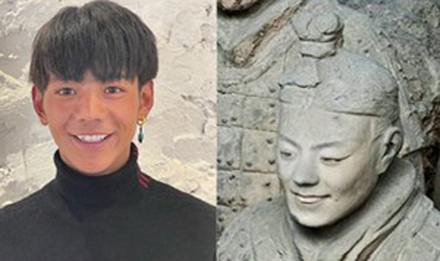 丁真撞脸兵马俑 陕西喊话：快来看看千年前的自己