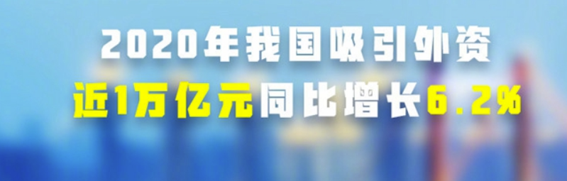 权威快报｜逆势创新高！2020我国吸收外资近1万亿元，同比增长6.2%
