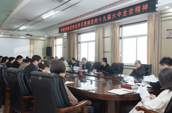 从百年党史中汲取奋进力量 锐意进取迈进新时代新征程——榆林市政协机关传达学习贯彻党的十九届六中全会精神