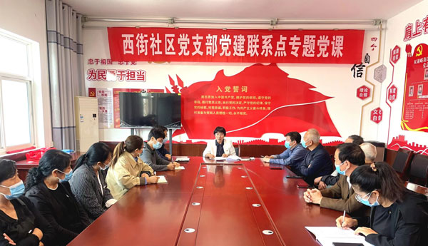子洲县政协主席王志琴在西街社区党支部党建联系点讲授专题党课