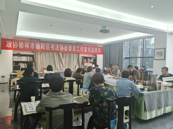榆阳区政协书法协会委员工作室开展书法培训活动