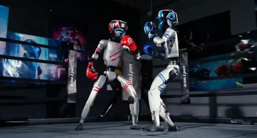 World’s first humanoid robot boxing mat