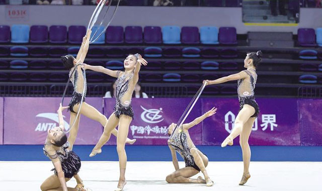 陜西運動員在全國藝術(shù)體操錦標(biāo)賽獲4金2銀2