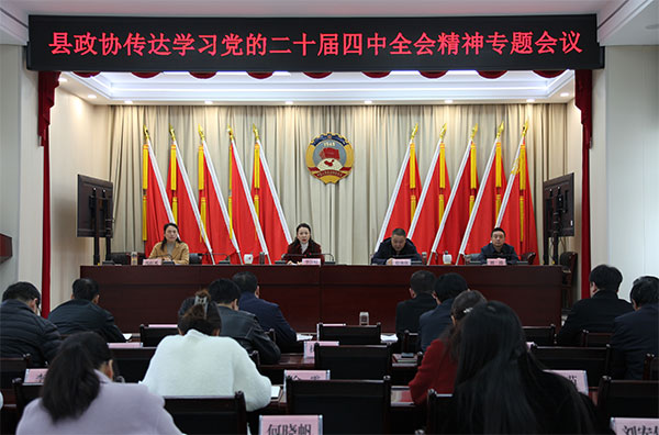 洛南县政协召开专题会议 传达学习党的二十届四中全会精神